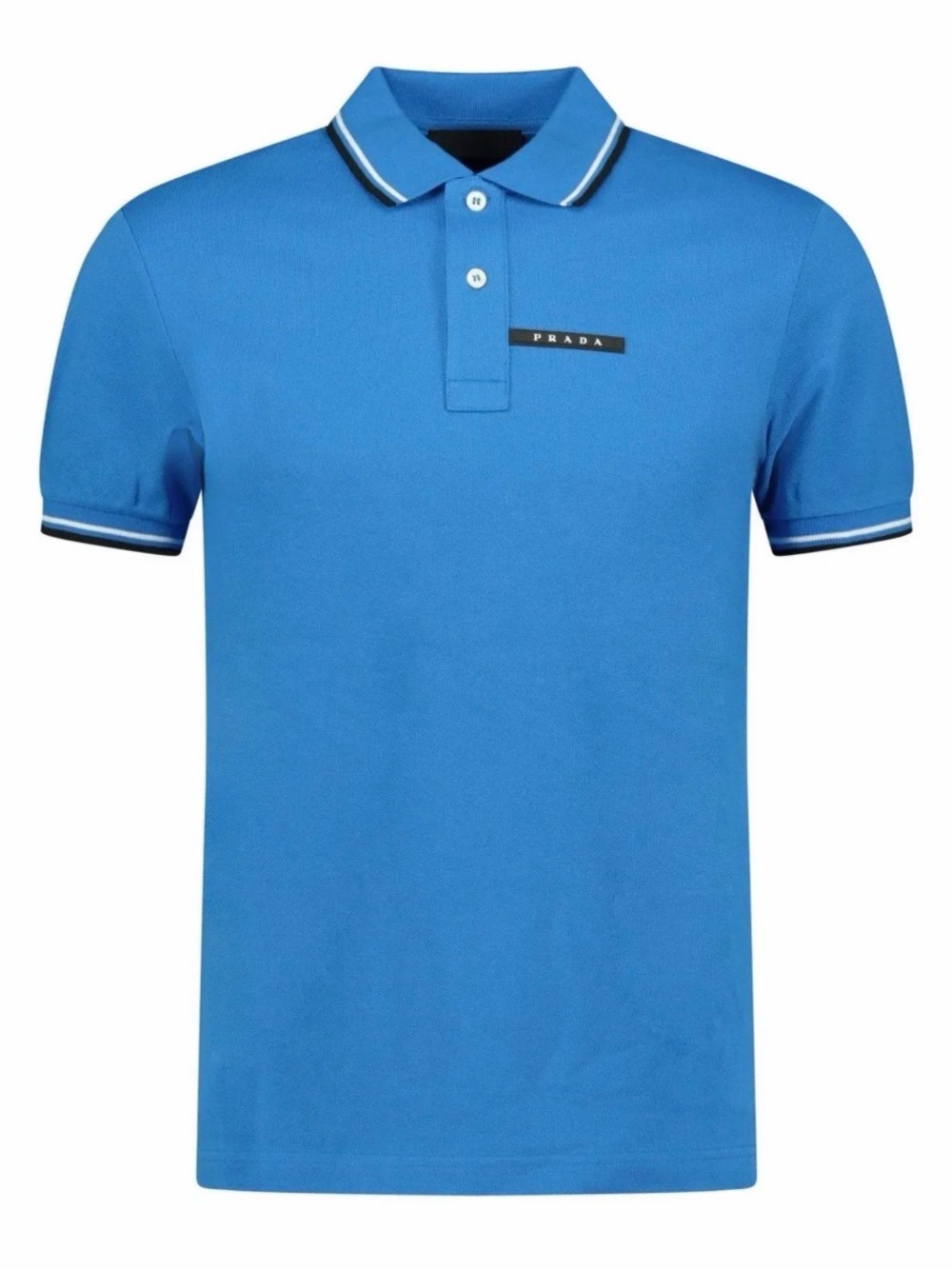 Prada Blue Short-Sleeve Polo Shirt
